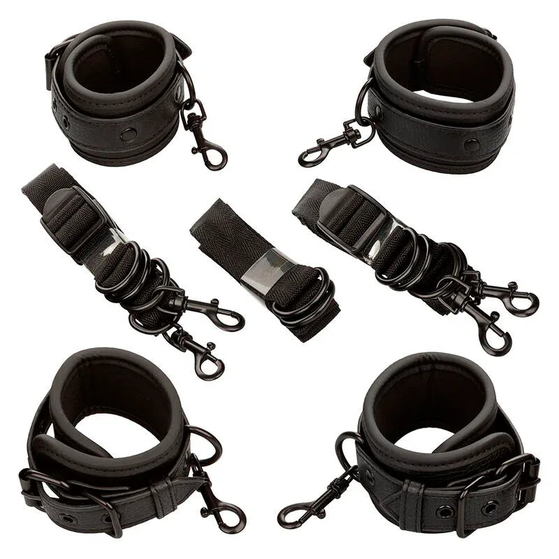 Calexotics – Nocturnal Ceinture de Lit Réglable en Cuir Noir