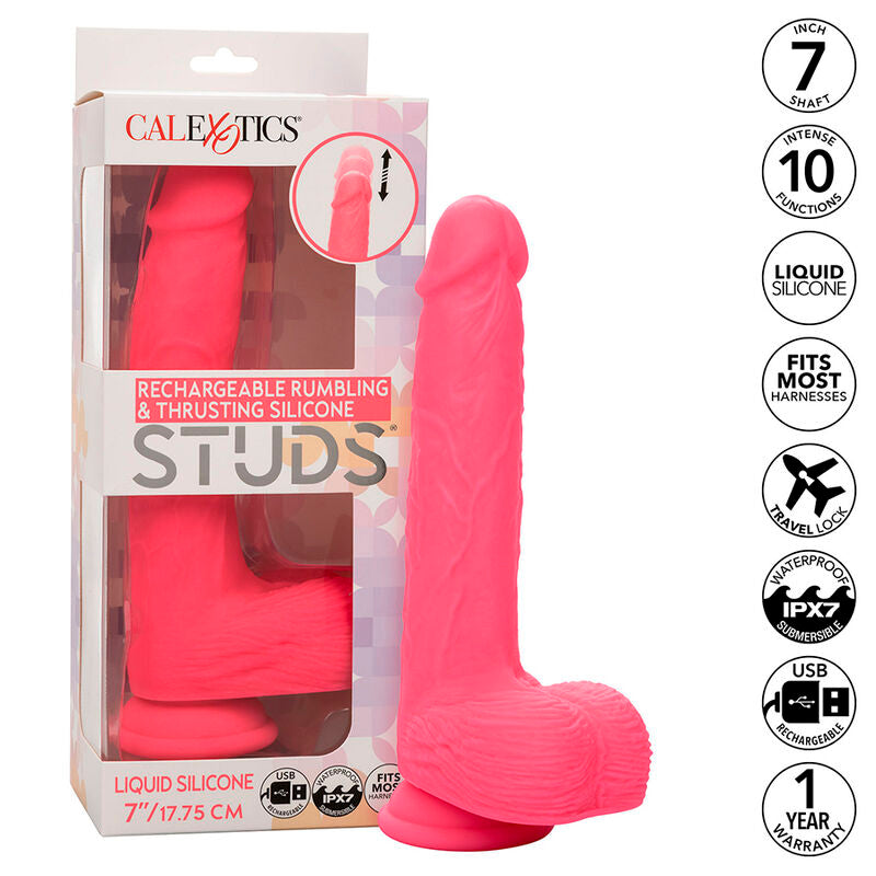 CALEXOTICS - VIBRADOR REALISTA STUDS 10 VIBRACIONES ROSA