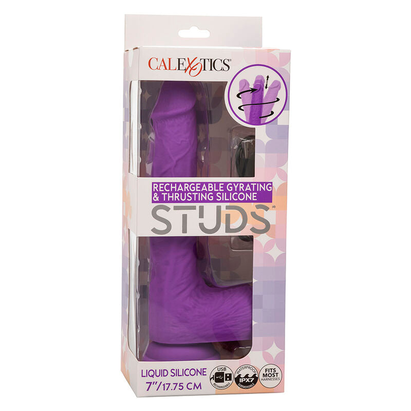 CALEXOTICS - STUDS VIBRADOR RECARGABLE Y GIRATORIO 10 VIBRACIONES MORADO
