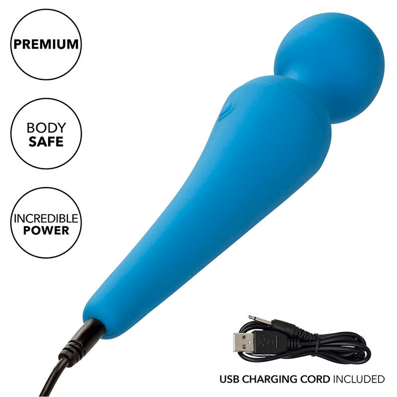 CALEXOTICS - COUTURE KIT VIBRATEUR WAND 10 VIBRATIONS BLUE