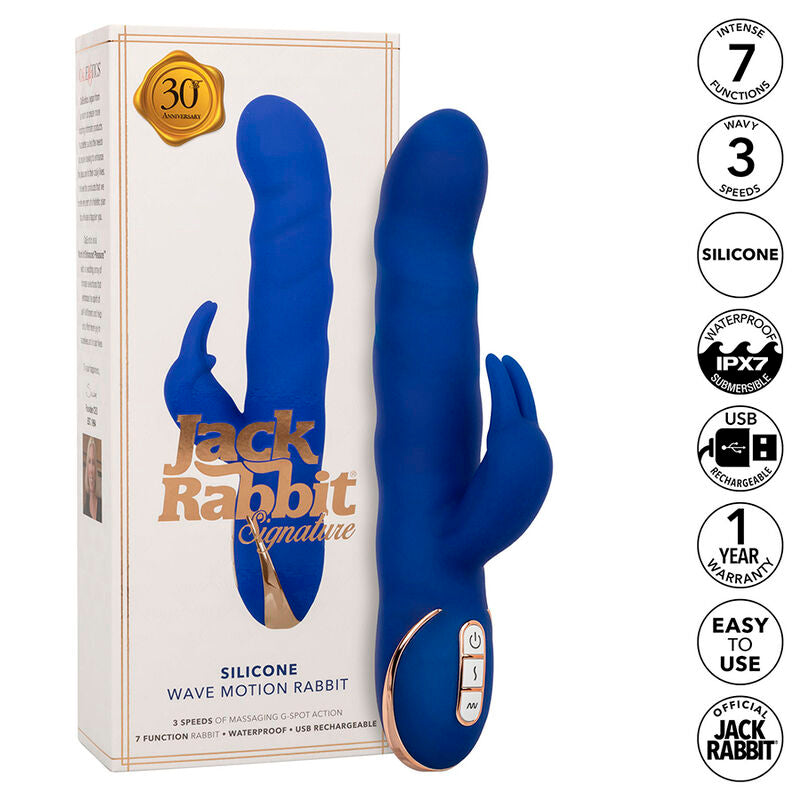 CALEXOTICS - JACK RABBIT VIBRATEUR WAVE MOTION BLUE