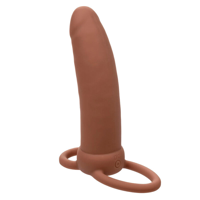 CALEXOTICS - MAXX THICK DOUBLE PÉNÉTRATEUR 10 VIBRATIONS BROWN