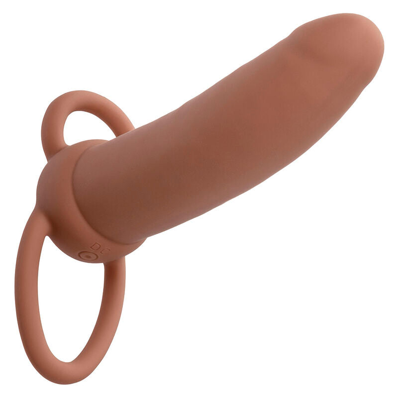 CALEXOTICS - MAXX THICK DOUBLE PÉNÉTRATEUR 10 VIBRATIONS BROWN