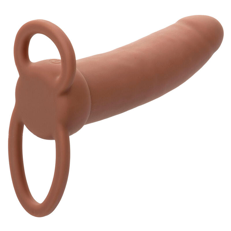 CALEXOTICS - MAXX THICK DOUBLE PÉNÉTRATEUR 10 VIBRATIONS BROWN