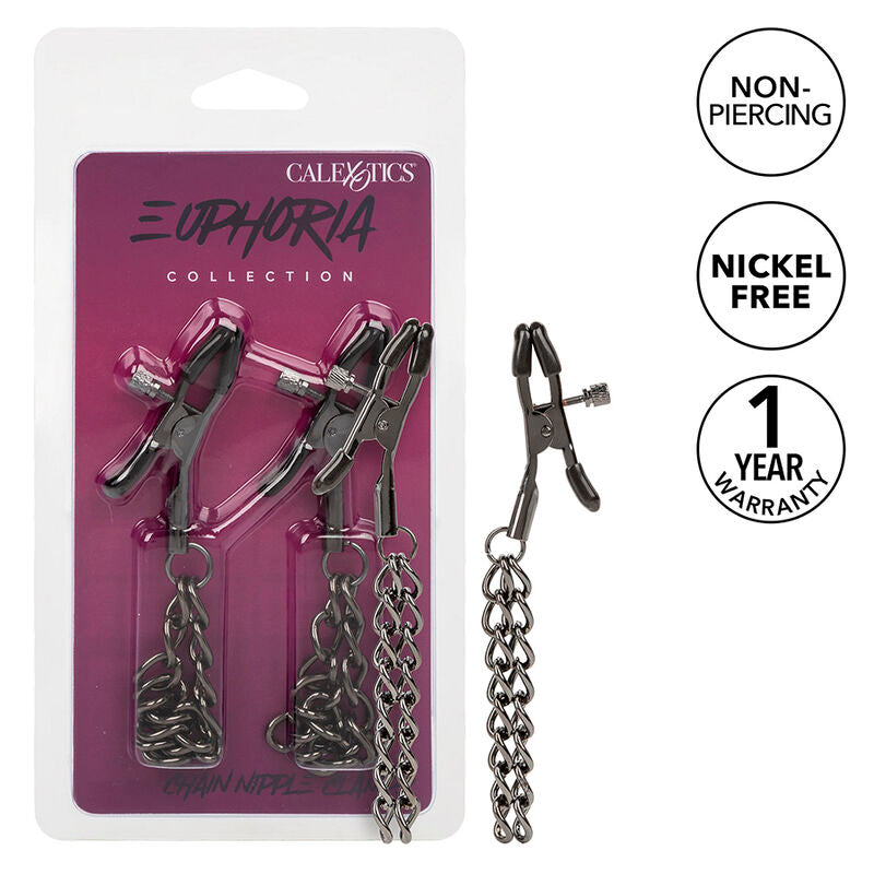 CALEXOTICS - EUPHORIA PINZAS PARA PEZONES CADENA 14,5 CM
