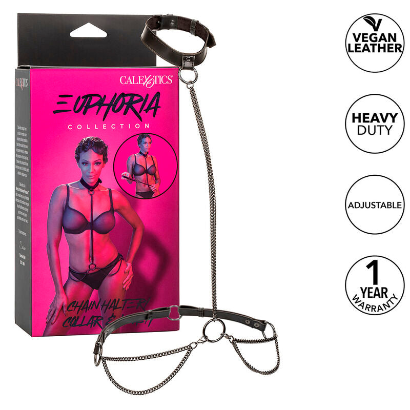 CALEXOTICS - EUPHORIA HALTER COLLAR AND CHAIN LEASH