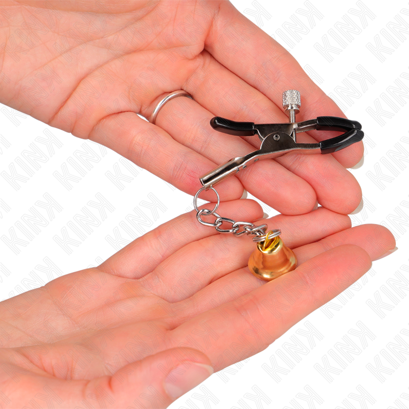KINK - PINZAS DE TELEMONÍA CON COLGANTE DE CAMPANA DORADA 6 CM
