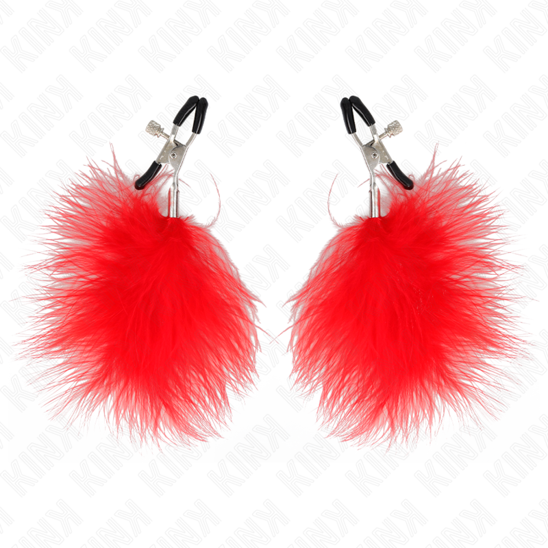 KINK - ABRAZADERA DE METON DE PLUMA ROJA 7 CM