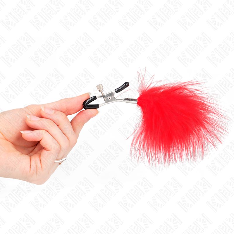 KINK - ABRAZADERA DE METON DE PLUMA ROJA 7 CM