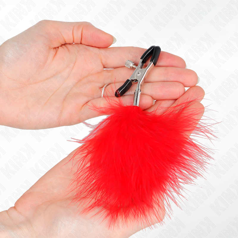 KINK - ABRAZADERA DE METON DE PLUMA ROJA 7 CM