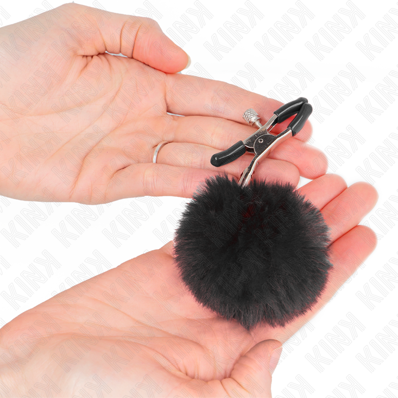 KINK - ABRAZADERA DE METON DE BOLA DE PIEL SINTÉTICA NEGRA 6 CM