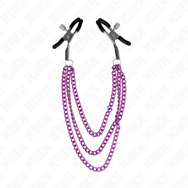 KINK - PINZAS DE TRABAJO CON 3 CADENAS MORADA 20/23/28 CM