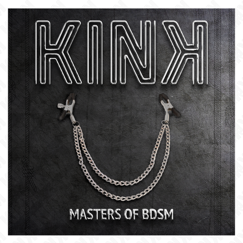 KINK - ABRAZADERAS DE CABEZA CON 2 CADENAS GRUESAS DE PLATA 20/23 CM