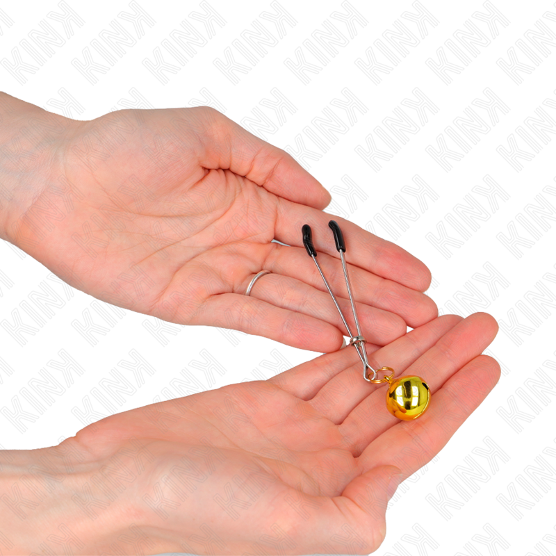 KINK - PINZAS FINAS PARA TELÉFONO CON CAMPANA DORADA DE 7 CM
