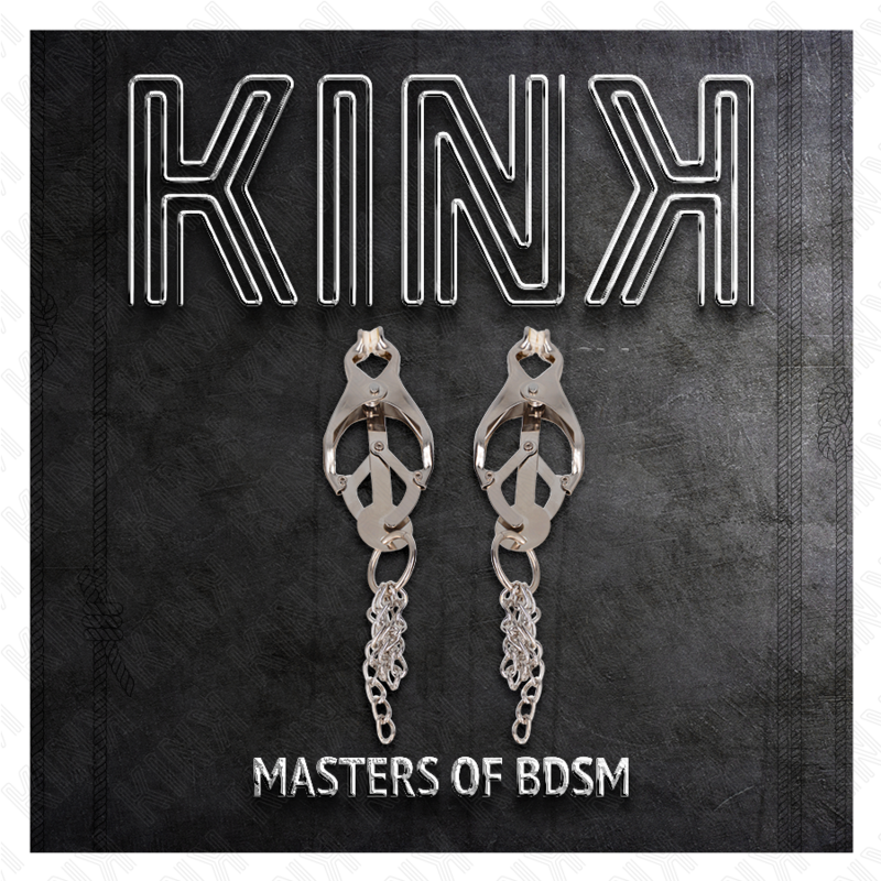 KINK - CLIPS DE METAL DE TRÉBOL JAPONÉS CON PEQUEÑAS CADENAS DE PLATA