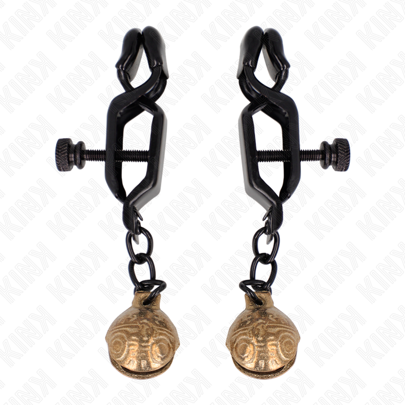 KINK - ABRAZADERAS DE METELÓN ESTILO CAMPANA NEGRA 7 CM