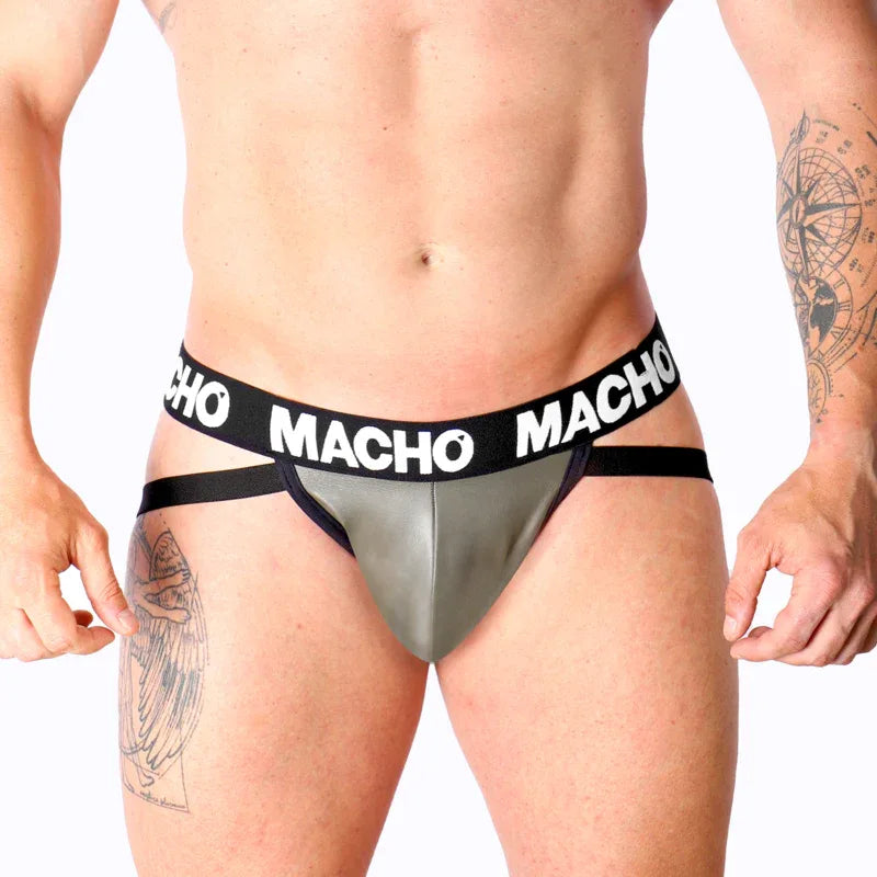 Macho – Mx27Gr Jock Cuir Gris Beige XL