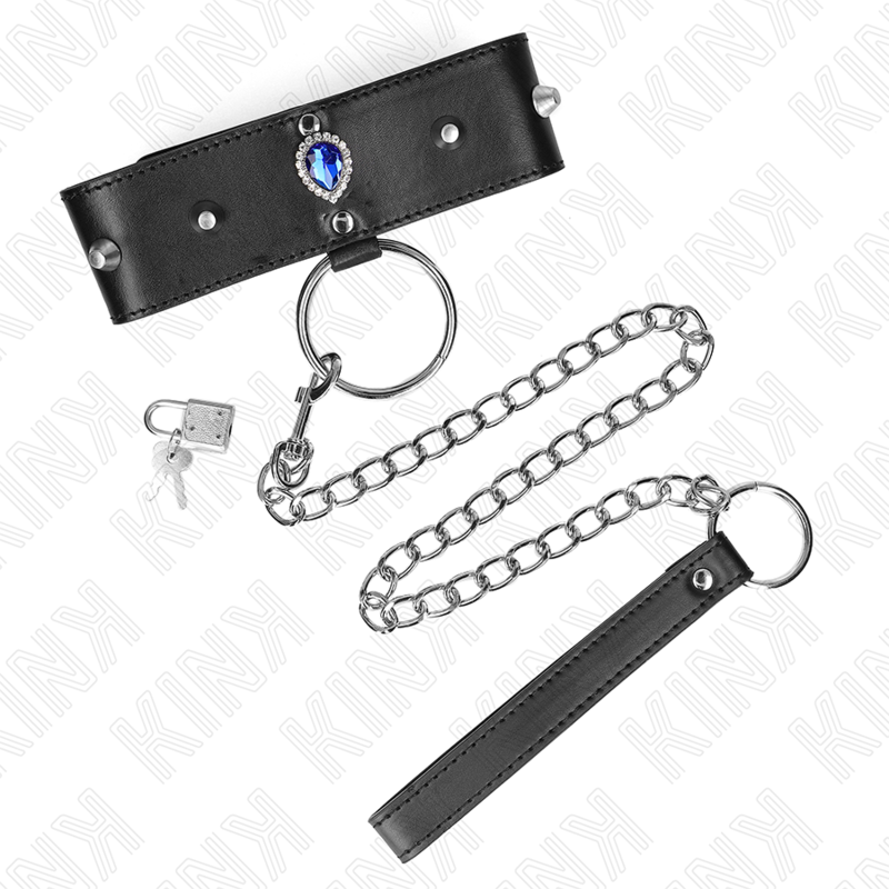 KINK - COLLAR DE 65 CM CON PULSERA DE DIAMANTES AZULES AJUSTABLE 36-43 CM X 5 CM