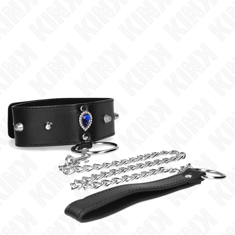 KINK - COLLAR DE 65 CM CON PULSERA DE DIAMANTES AZULES AJUSTABLE 36-43 CM X 5 CM