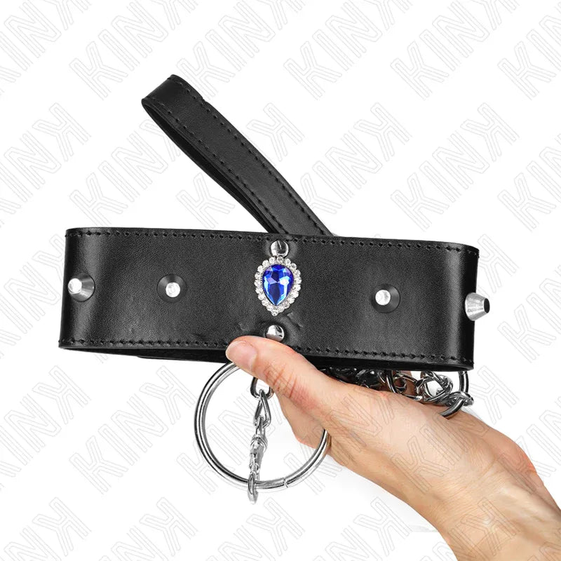 Kink – Collier 65 cm avec Bracelet avec Diamants Bleu Ajustable 36 43 cm X 5 cm