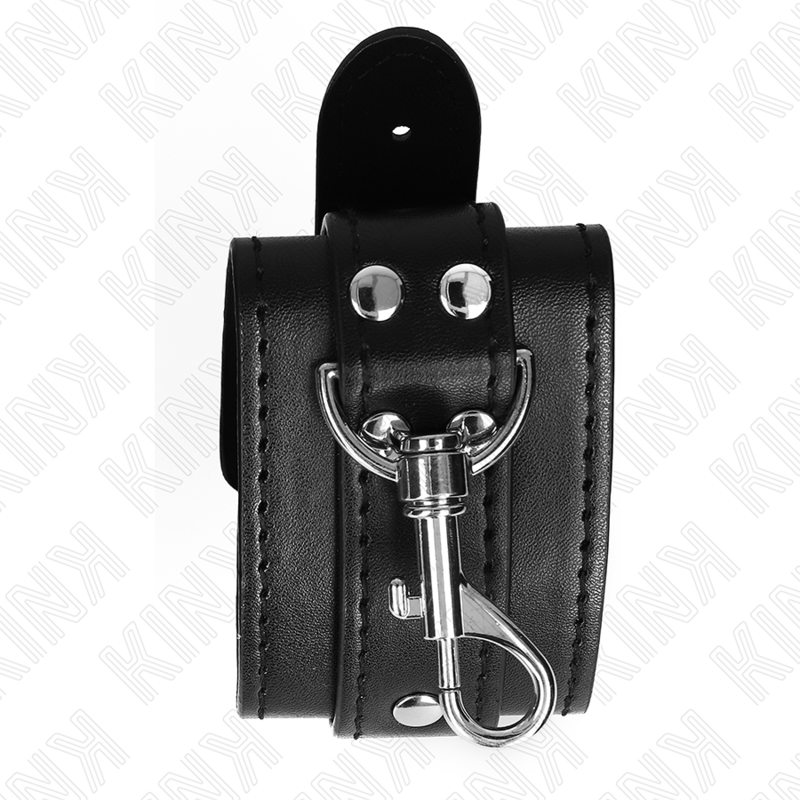KINK - APPAREILS-POIGNETS VERROUILLABLE DUNGEON NOIR ADJUSTABLES 21-28 CM X 5.5 CM