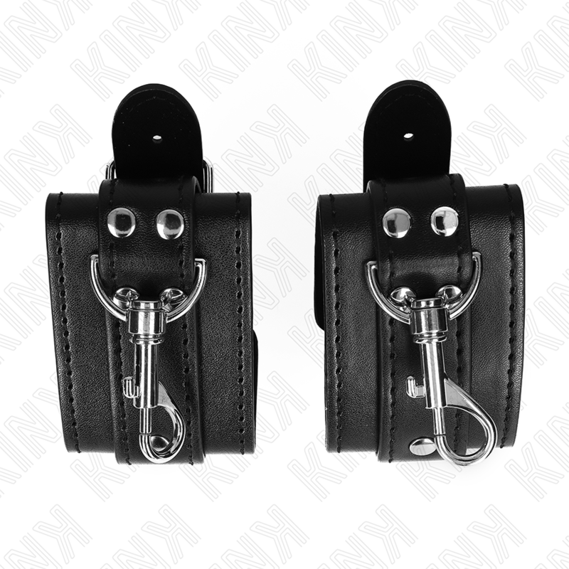 KINK - APPAREILS-POIGNETS VERROUILLABLE DUNGEON NOIR ADJUSTABLES 21-28 CM X 5.5 CM