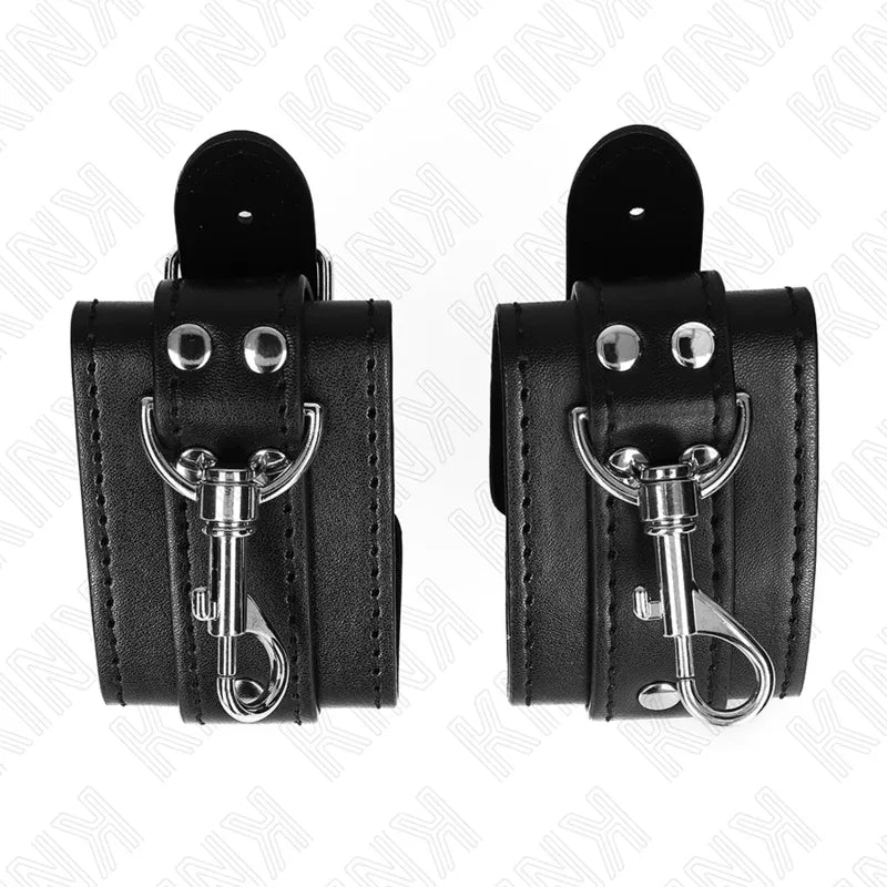 Kink – Appareils Poignets Verrouillables Dungeon Noir Ajustables 21 28 cm X 5,5 cm