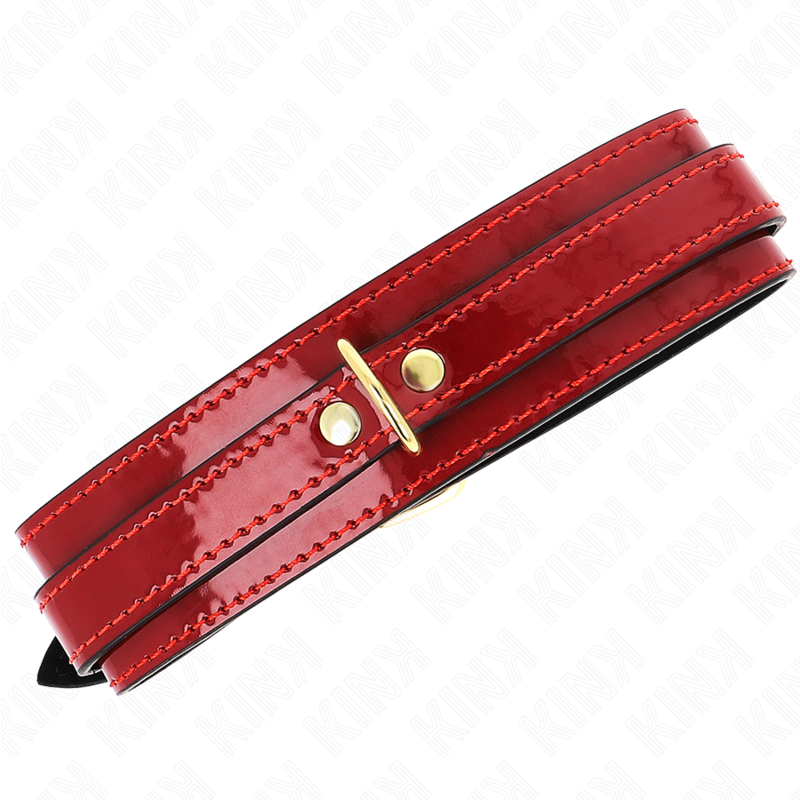 KINK - ADJUSTABLE COLLIER ROUGE VIN AVEC DÉTAILS DORÉS 29-42.5 CM X 4 CM