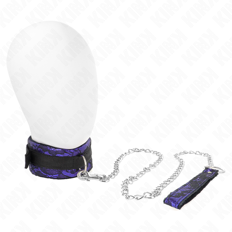 KINK - COLLIER COURT EN DENTELLE DE VELOURS AVEC CEINTURE 105 CM AVEC GARNITURE EN NYLON 44 X 5.5 CM