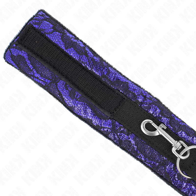 KINK - COLLIER COURT EN DENTELLE DE VELOURS AVEC CEINTURE 105 CM AVEC GARNITURE EN NYLON 44 X 5.5 CM