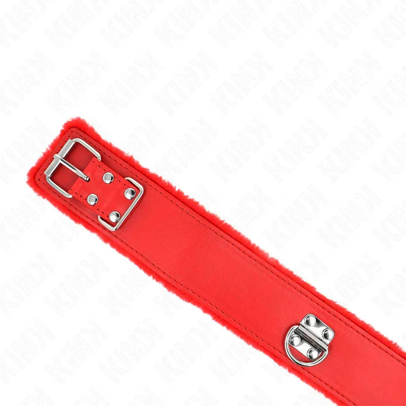 Kink – Collier avec Laisse 116 cm avec Clous Argentés Modèle 4 Rouge Ajustable 40 48 cm X 6 cm