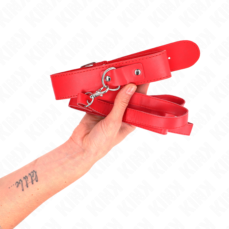 KINK - COLLIER AVEC CEINTURE 116 CM ADJUSTABLE RED BRACELET 32-50 CM X 8 CM