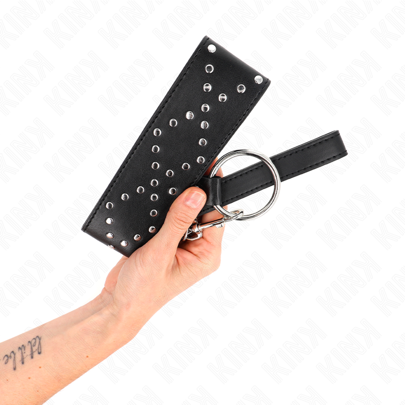 KINK - COLLAR DE 65 CM CON CORREA CON TACHUELAS PLATEADAS MODELO 3 AJUSTABLE 36-43 CM X 5 CM