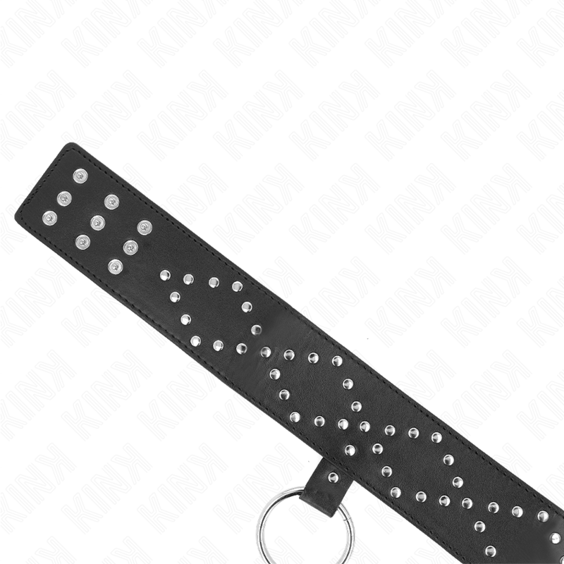 KINK - COLLAR DE 65 CM CON CORREA CON TACHUELAS PLATEADAS MODELO 3 AJUSTABLE 36-43 CM X 5 CM