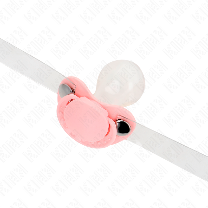 Gag en forme de sucette rose 5,5 x 4 cm ajustable 43-60 cm – Kink