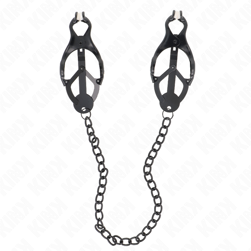 KINK - ABRAZADERAS DE METAL TRÉBOL JAPONÉS CON CADENA NEGRA 30 CM