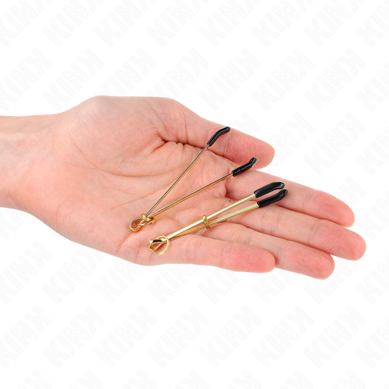 KINK - PINZAS DE LACTANCIA FINAS DORADAS DE 7 CM
