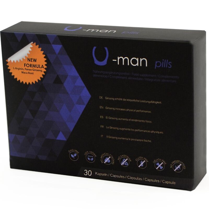 500 COSMÉTICOS - U-MAN AUMENTA EL TAMAÑO DEL PENE Y LA POTENCIA SEXUAL - 30 CÁPSULAS