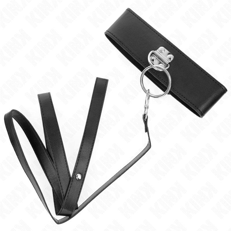 KINK - COLLAR DE CORREA CON TACHUELAS DE 116 CM CON CORREA DE CUERO DE 50 X 5 CM