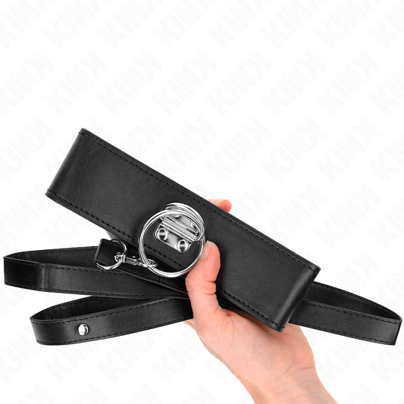 KINK - COLLAR DE CORREA CON TACHUELAS DE 116 CM CON CORREA DE CUERO DE 50 X 5 CM