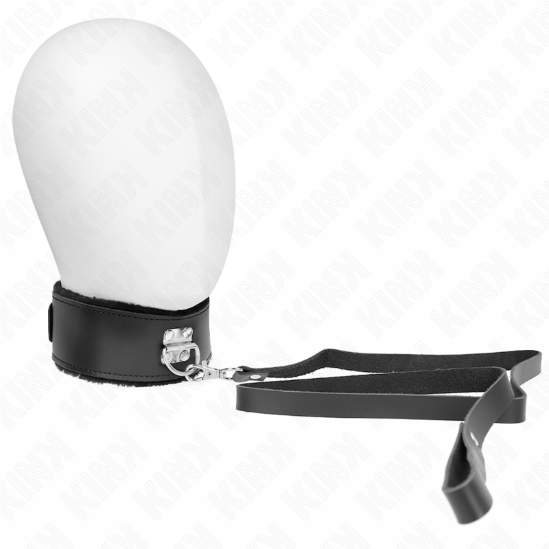 KINK - COLLAR CON CINTURÓN 116 CM CON CORREA AJUSTABLE DE CUERO NEGRO 40-48 CM X 6 CM