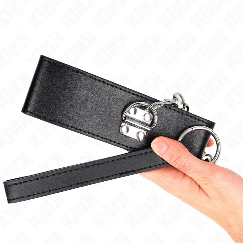 Kink – Collier avec Ceinture 65 cm avec Large Bracelet Noir Ajustable 33,5 41 cm X 5 cm