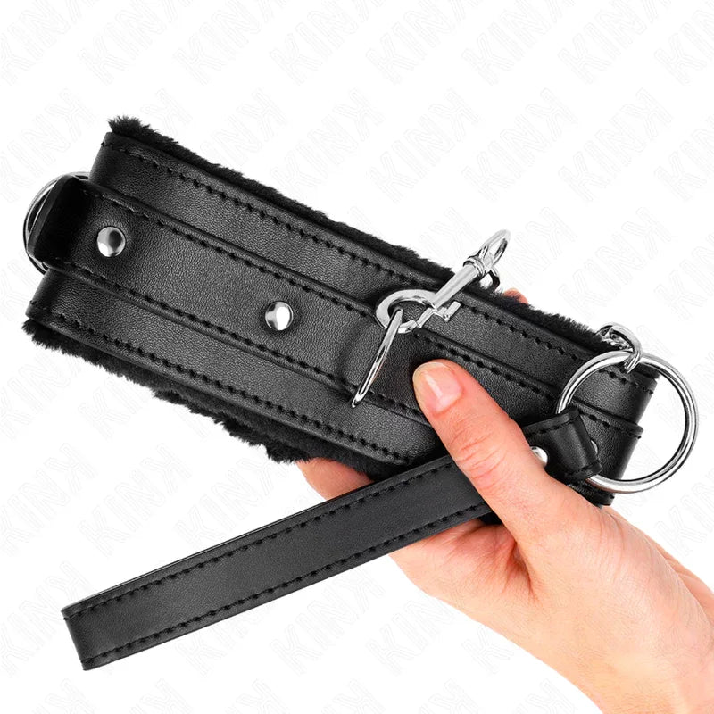 Kink – Collier avec Laisse 65 cm avec Restrictions Noir 36 42 cm X 5,5 cm