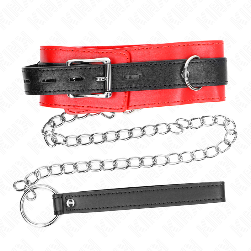 KINK - COLLAR CON CINTURÓN 65 CM CON CORREA ROJA 54 X 4,5 CM