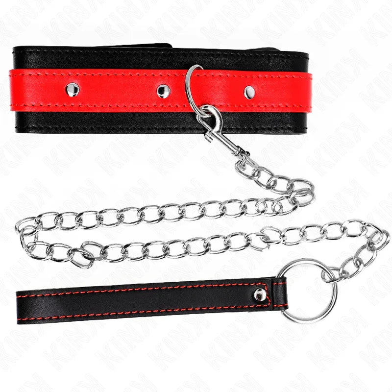 Kink – Collier avec Bracelet Rouge 65 cm Ajustable 36 43 cm X 5 cm