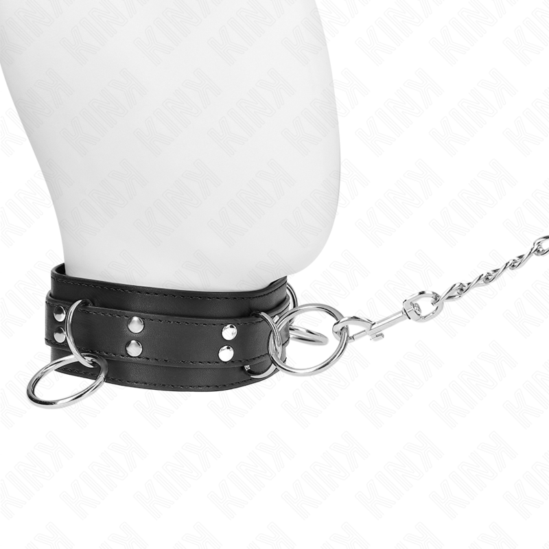 KINK - COLLIER SLAVE 3 ANNEAUX AVEC SANGLE 80 CM 53 X 5 CM