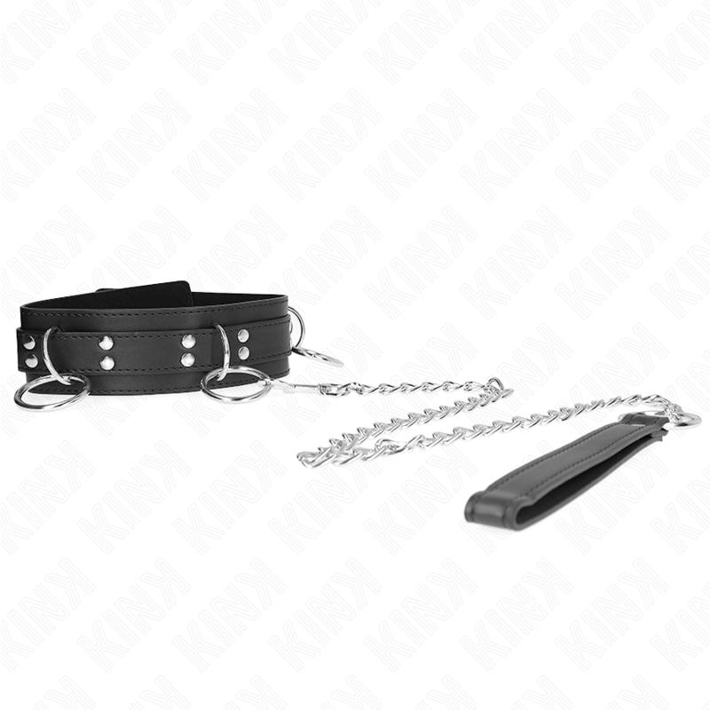 KINK - COLLIER SLAVE 3 ANNEAUX AVEC SANGLE 80 CM 53 X 5 CM