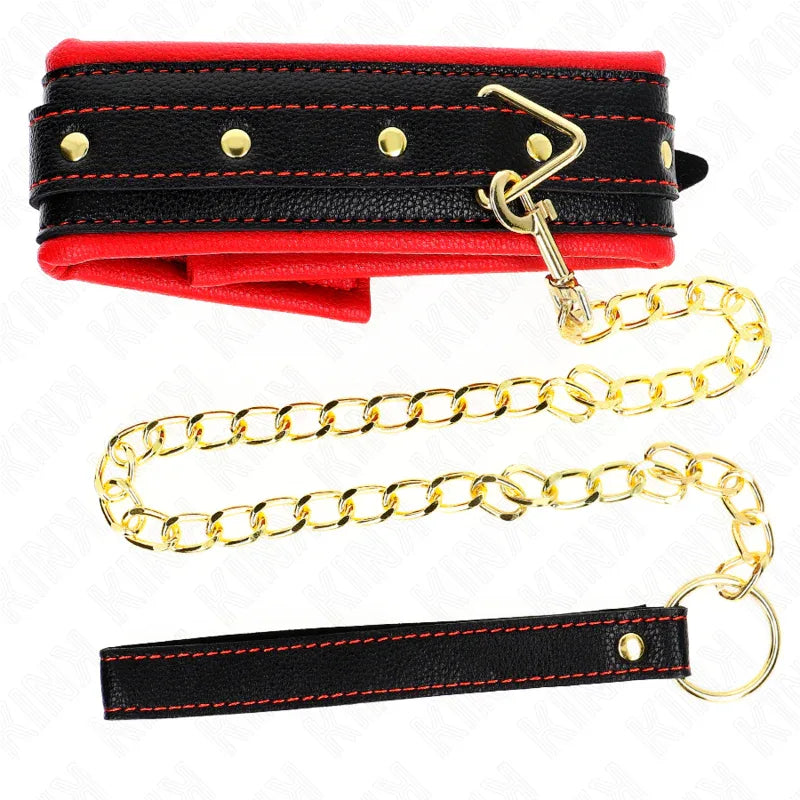 Kink – Collier avec Bracelet Imitation Cuir Éponge Modèle 2 Réglable 37 54 cm X 3 cm