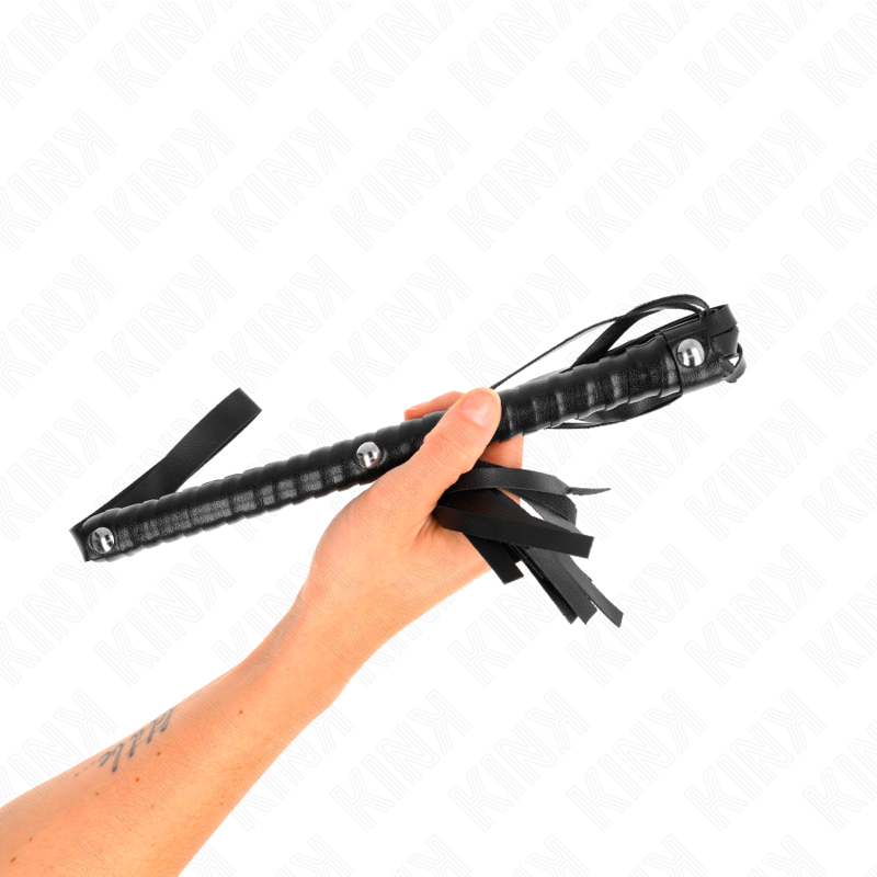 KINK - FOUET AVEC MANCHE TEXTURÉ NOIR 48.5 CM