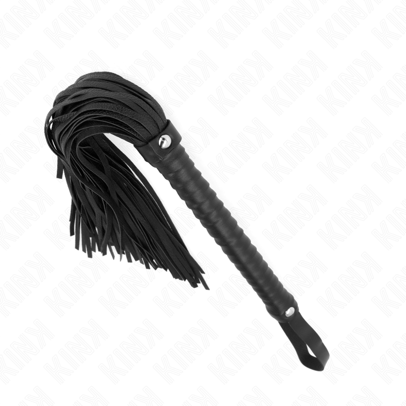 KINK - FOUET AVEC MANCHE TEXTURÉ NOIR 48.5 CM